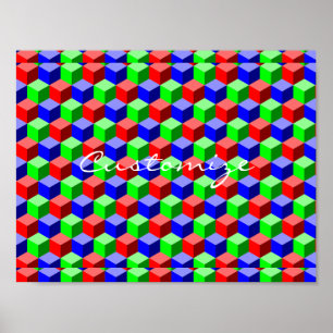 Poster Blocos de construção coloridos Thunder_Cove 3-D