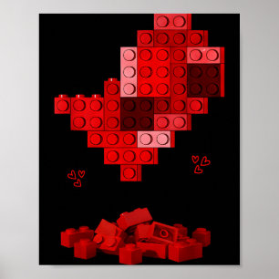 Poster Blocos de construção do coração dia dos namorados