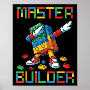 Poster Blocos de Construção do Mestre Tee Dabbing Tijolos