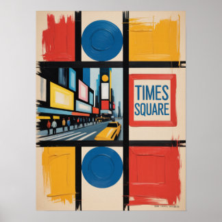 Poster Blocos de cores da Times Square de Nova York