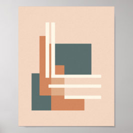 Poster Blocos e Linhas Geométricas Minimalistas
