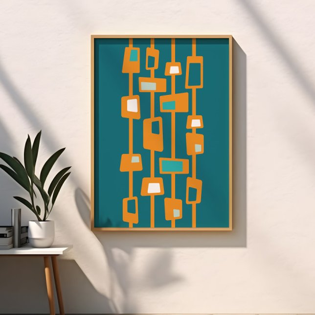 Poster Blocos Funky Atômicos do Meio do Século Moderno (Criador carregado)