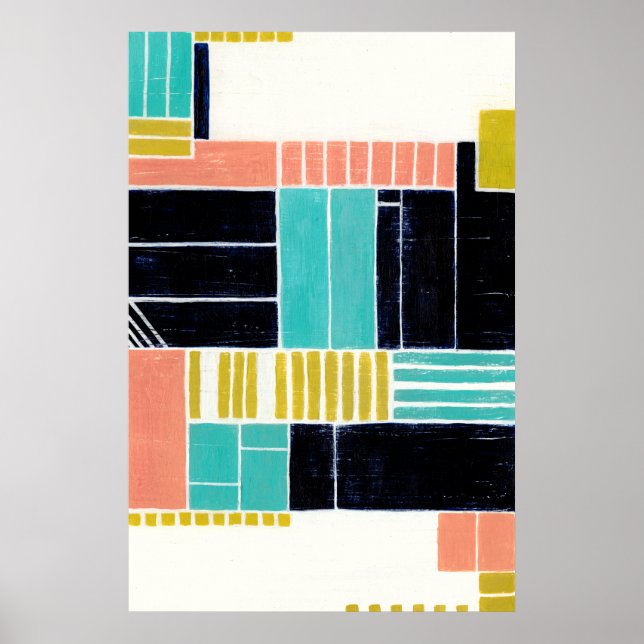 Pôster Blocos Geométricos (Frente)