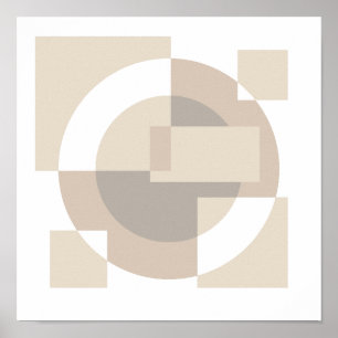 Poster Blocos Geométricos Suaves – Composição de Sobrepos