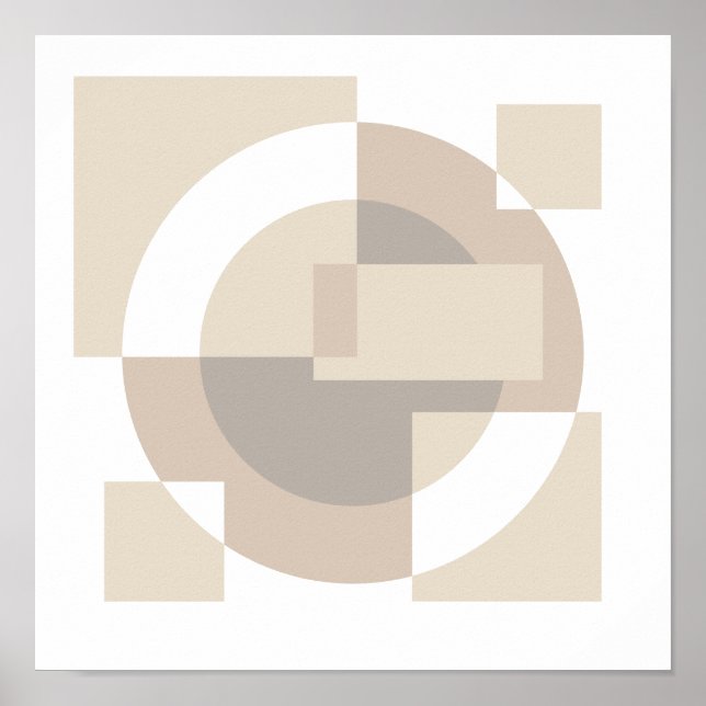 Poster Blocos Geométricos Suaves – Composição de Sobrepos (Frente)