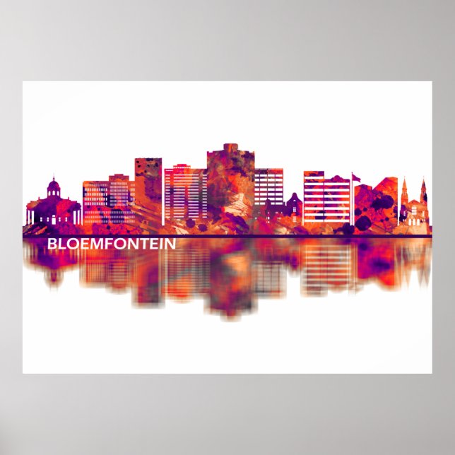 Poster Bloemfontein South Africa Skyline (Frente)