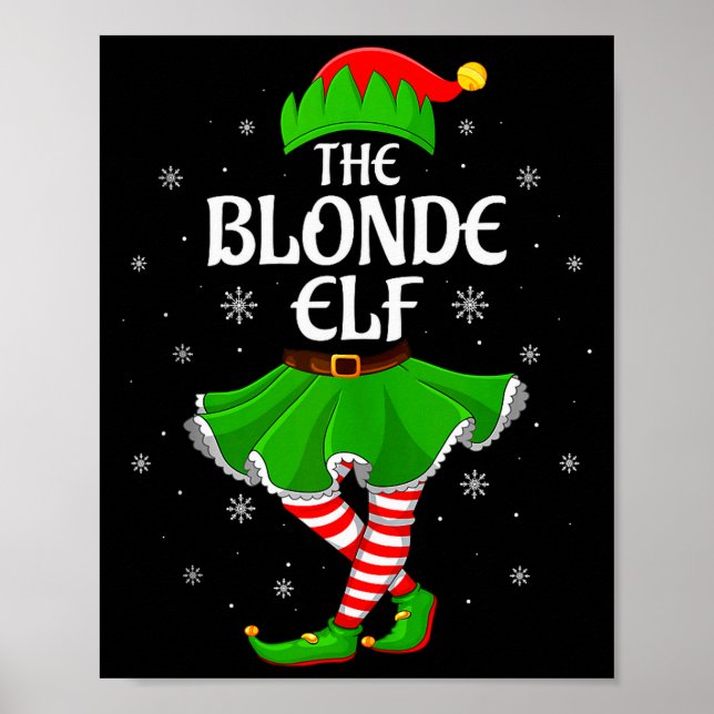 Poster Blonde Elf Christmas Family Girls Women Elf Squad  (Frente)