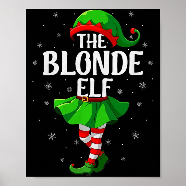 Poster Blonde Elf Christmas Girls Women Elf Squad Xmas Fa (Frente)