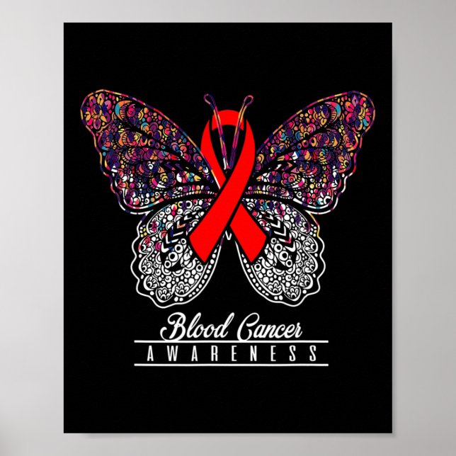 Poster Blood Cancer Awareness Butterfly Lovers Gifts 2  (Frente)