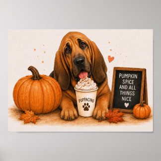 Poster Bloodhound Convidando para um Puppaccino de Abobri