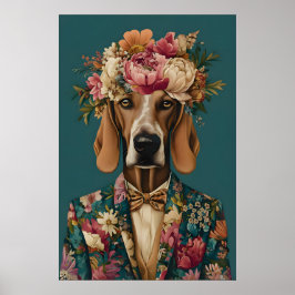 Poster Bloodhound In Suit Poster, Bloodhound Portrait