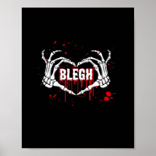 Poster Bloody Bredown, Skeleton Heart Mãos Emo, Metalc