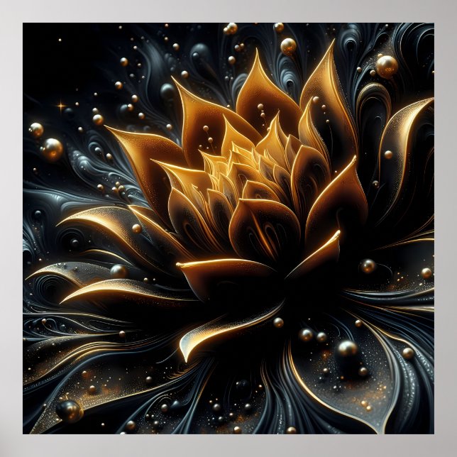 Poster Bloom de ouro nas Profundidades do Crepúsculo (Frente)