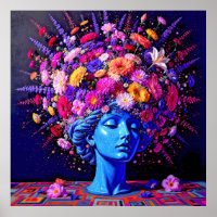 "Bloom of Eternity" - Um Retrato Surreal Colorido