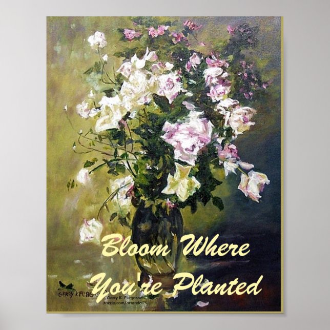POSTER "BLOOM ONDE VOCÊ ESTÁ PLANTADO ROSA" (Frente)