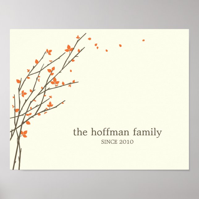 Poster Blooming Branches Personalizadas Wall Art -Orange- (Frente)