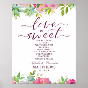 Poster Blooming Chic Love é um doce sinal de casamento