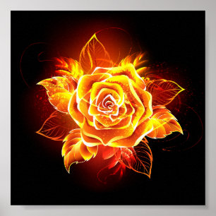 Poster Blooming Fire Rosa