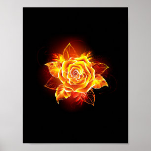 Poster Blooming Fire Rosa