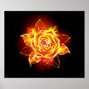 Poster Blooming Fire Rosa