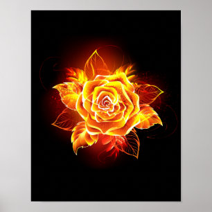 Poster Blooming Fire Rosa