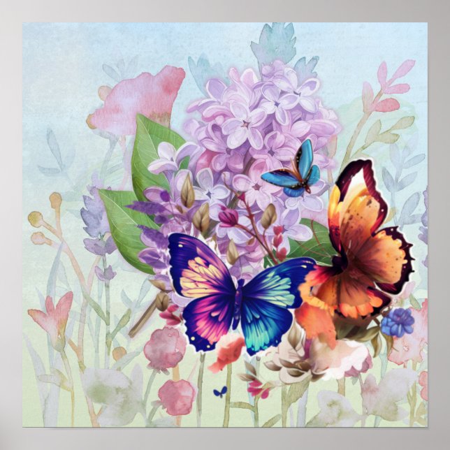 Poster Blooms Flutuados (Frente)