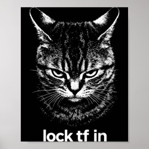 Poster Bloqueio Divertido TF em Gato Gráfico Motivacional