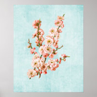 Blossomas de ameixa em Denim Envelhecido
