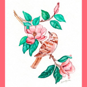 Poster Blossomas de aves