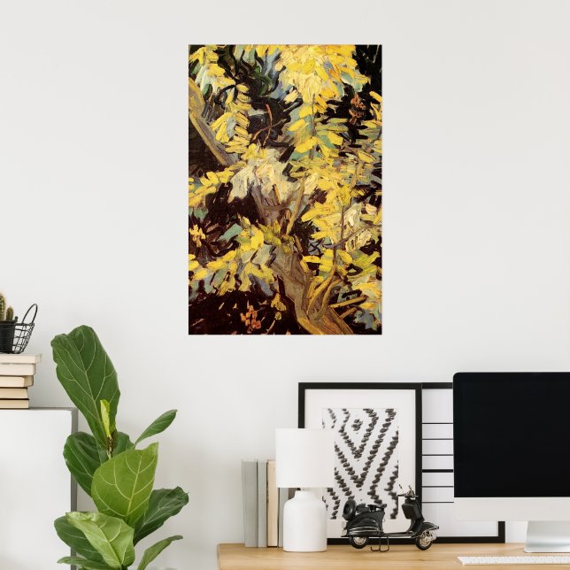 Poster Blossoming Acacia Branches por Vincent van Gogh (Escritório em casa)