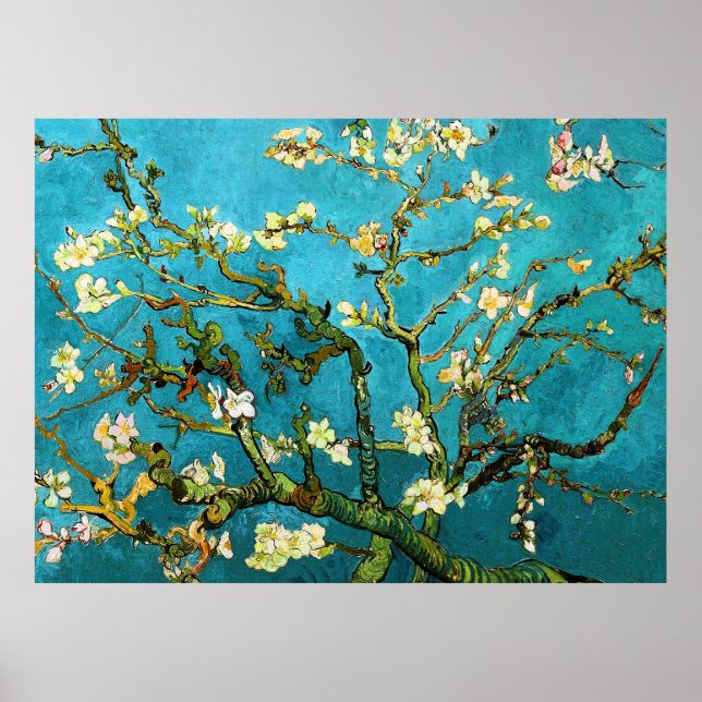 Poster Blossoming Almond Tree Van Gogh Fine Art (Frente)