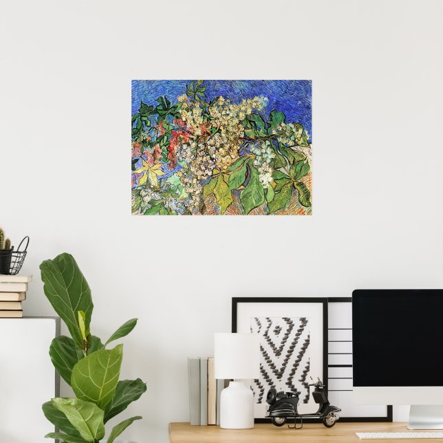 Poster Blossoming Chestnut Branches de Vincent van Gogh (Escritório em casa)