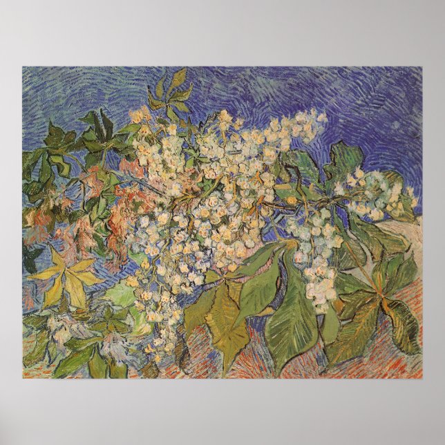Poster Blossoming Chestnut Branches de Vincent van Gogh (Frente)