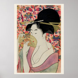 Poster Blossoms & Beauty Edo Period Geisha Painting