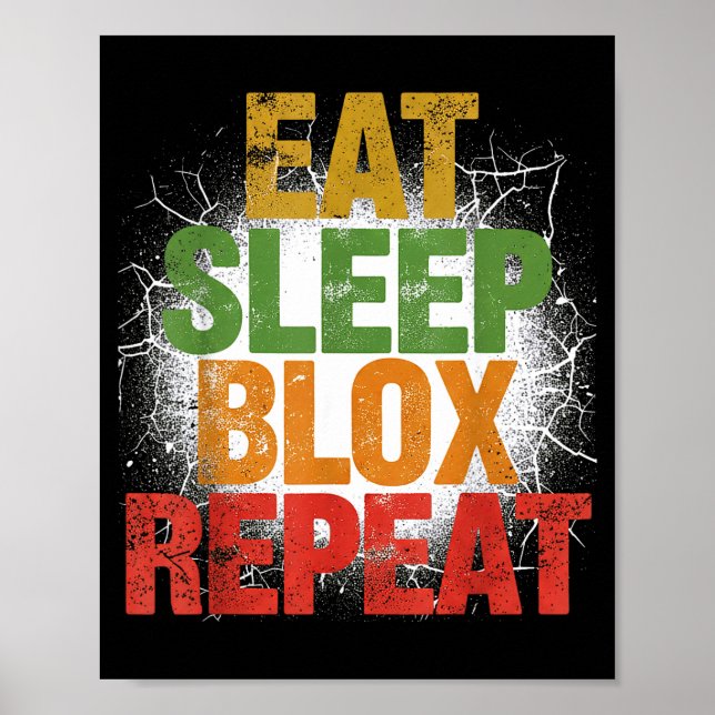 Poster Blox Gaming _ Eat Sleep Blox Repeat _ Kids Gaming  (Frente)