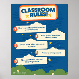 Poster Blue and Orange Funny 16x20in Personalizável