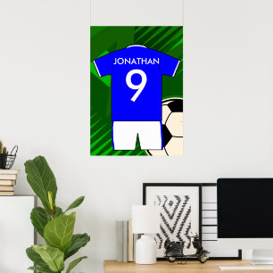 Pôster Blue and White de Jersey personalizados