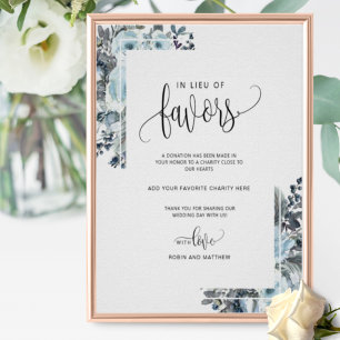 Poster Blue and White Floral, em vez do sinal de favor