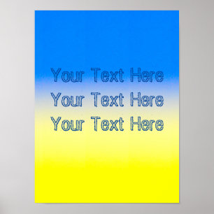 Poster Blue and Yellow Ucrânia Inspirada em texto persona