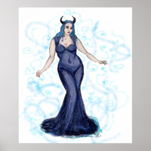 Poster Blue Ava Swirls