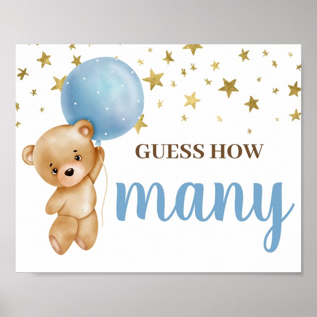 Poster Blue Bear Guess How Many sign (Frente)