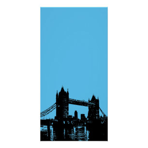 Pôster Blue Black Pop Art London Tower Poster