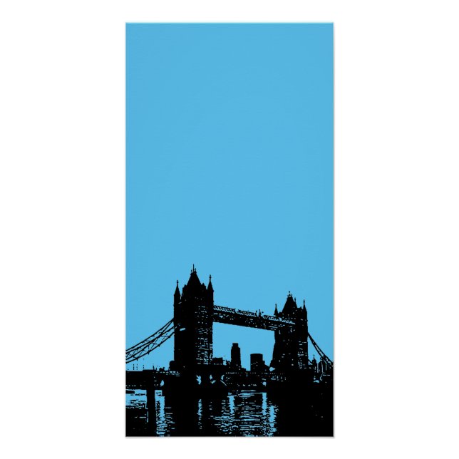 Pôster Blue Black Pop Art London Tower Poster (Frente)