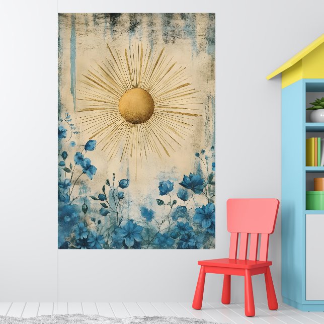 Poster "Blue Boho Sunshine" (ou às vezes "Boho Sun Blue") (Berçário 1)
