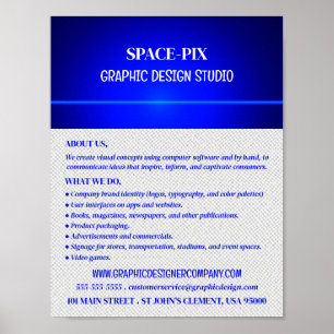 Poster Blue Bokeh Guilloché Design, Designer Gráfico