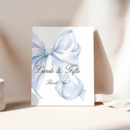 Poster Blue Bow Cards and Gifts Sign, Coquette Bow