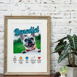 Pôster Blue Boy personalizado sobre sua foto de cachorro