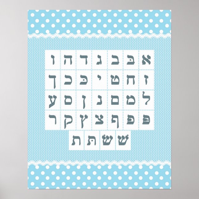 Poster Blue Chevron Alef Bet (Frente)