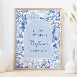 Poster Blue Chinoiserie adivinha quantos perfumes sinaliz
