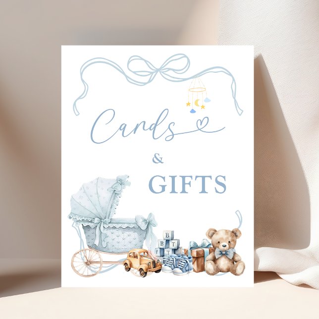 Poster Blue Coquette Baby Carriage Cards and Gifts (Criador carregado)